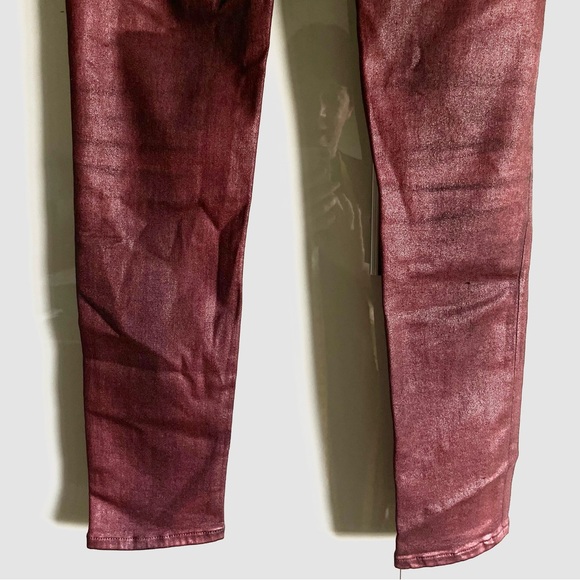 Rag & Bone Red Metallic High Rise Ankle Skinny Jean Size 29 EUC - Picture 12 of 13